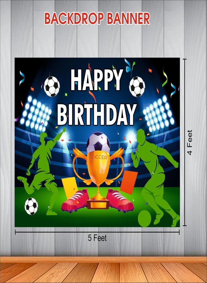 Party Baazaar Soccer Birthday Backdrop 5x4 Ft | Backdrops for Decoration | Birthday Decoration Backdrop | Banner for Kids Theme Party - Image 3